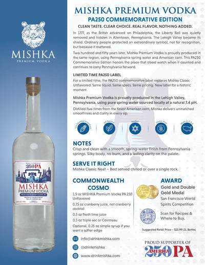 Mishka PA250 Limited Edition Vodka 1L