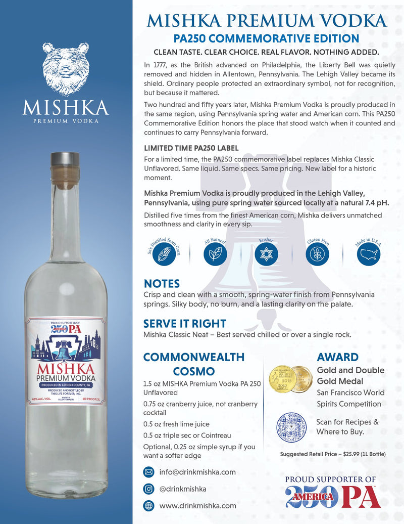 Mishka PA250 Limited Edition Vodka 1L