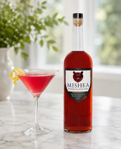 Cranberry Bliss Kiss, made with Mishka Cranberry.
